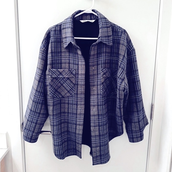 Zara Plaid Shacket - Picture 1 of 7